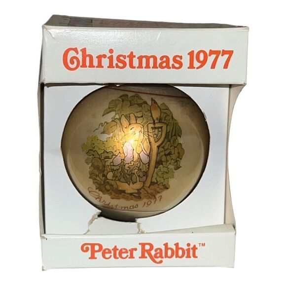 Schmid 1977 Peter Rabbit 1st Limited Edition Beatrix Potter Glass Ornament w Box - Picture 1 of 6
